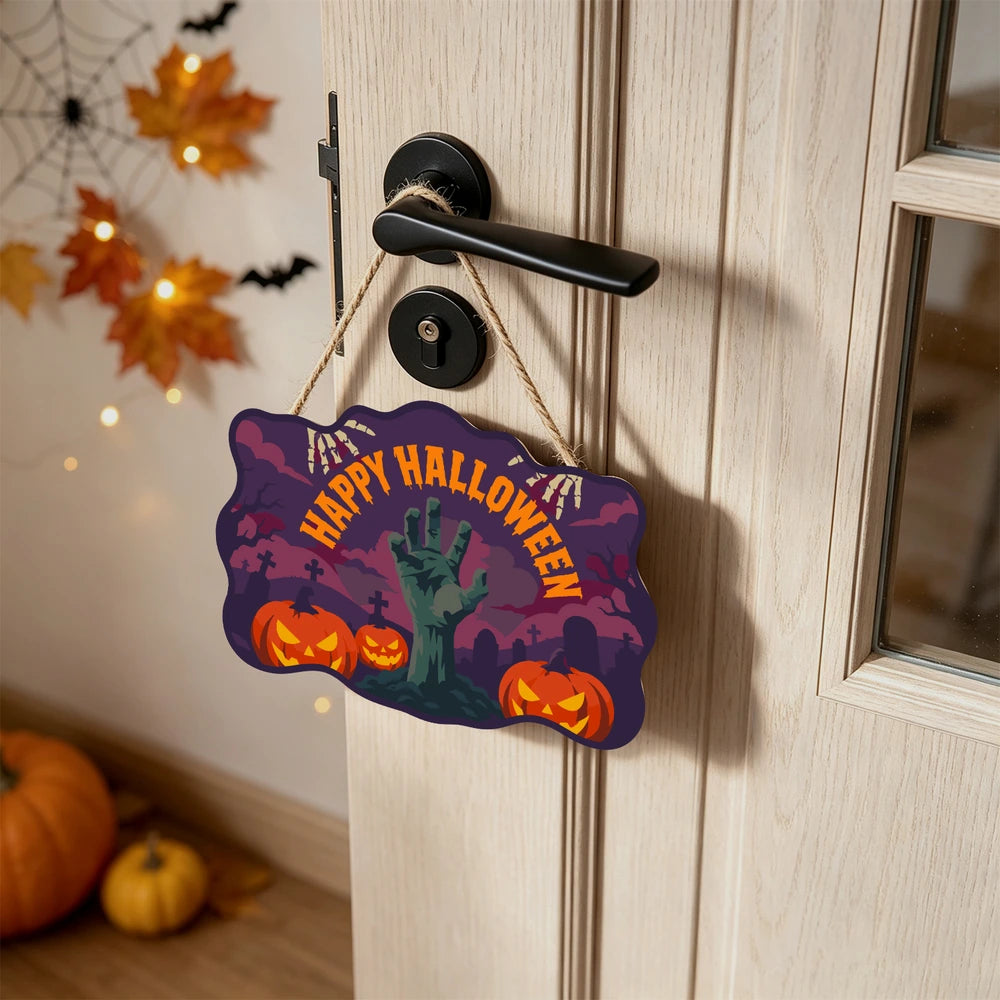 Paint by Numbers - Wooden Door Hanger | Happy Halloween Zombie Hand