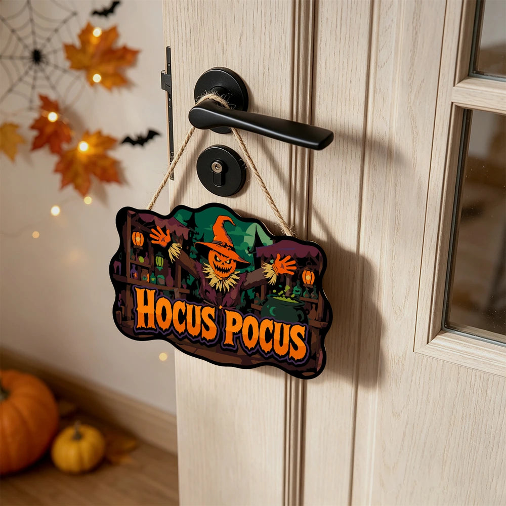 Paint by Numbers - Wooden Door Hanger | Hocus Pocus Scarecrow