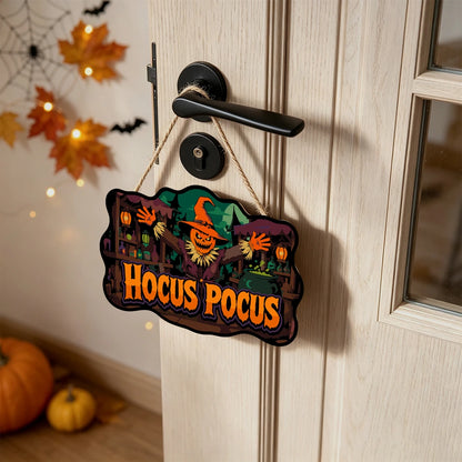 Paint by Numbers - Wooden Door Hanger | Hocus Pocus Scarecrow