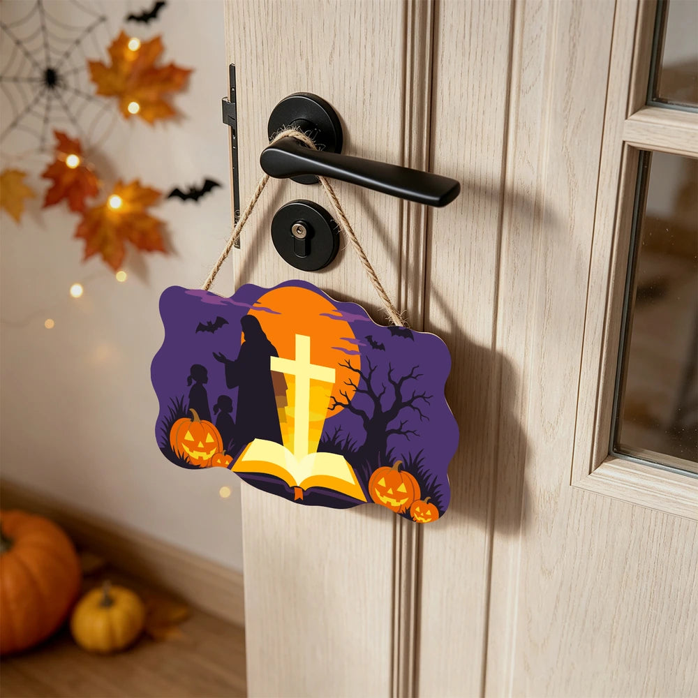 Paint by Numbers - Wooden Door Hanger | Jesus with Children and the Golden Cross