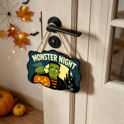 Paint by Numbers - Wooden Door Hanger | Monster Night