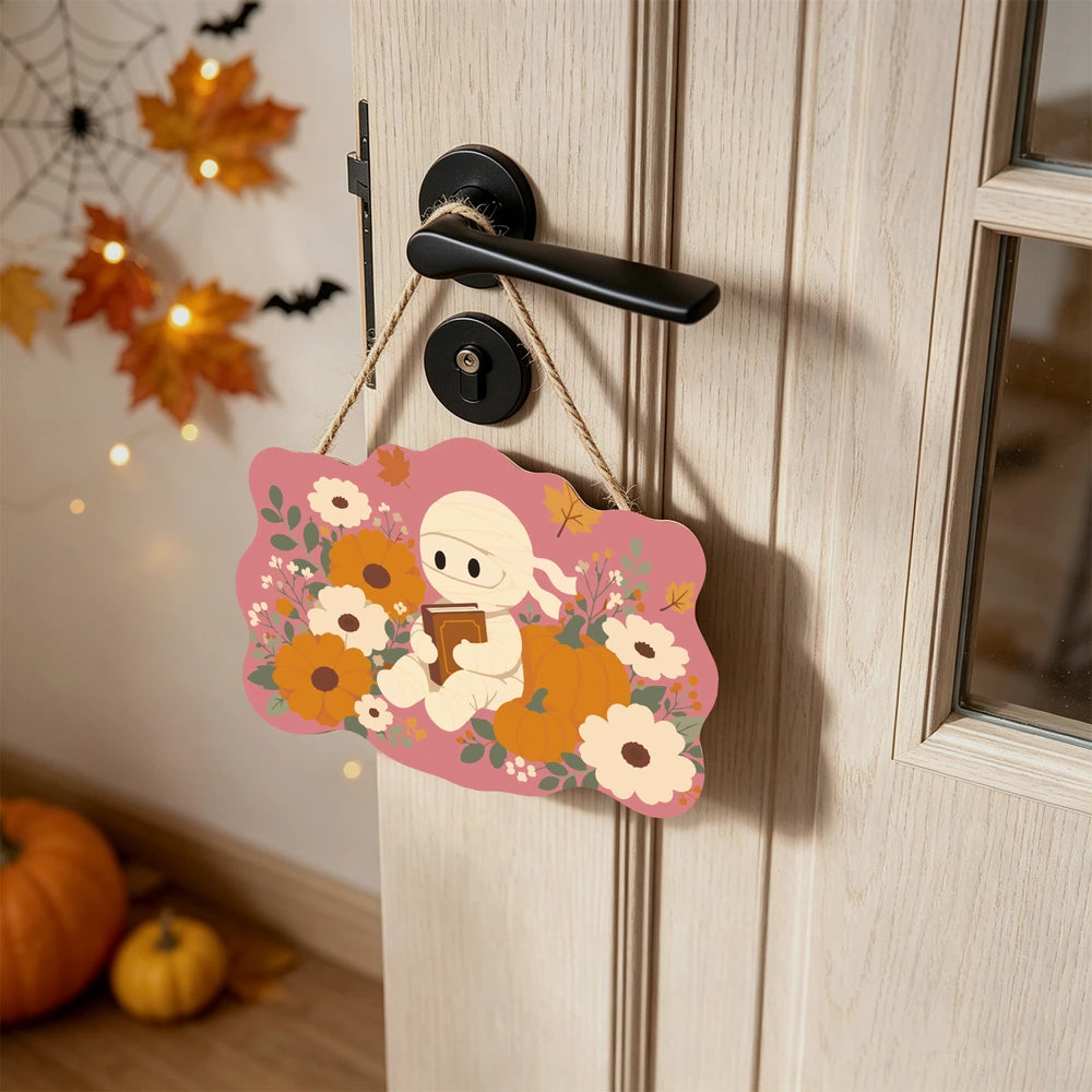 Paint by Numbers - Wooden Door Hanger | Mummy Reading Among Flowers