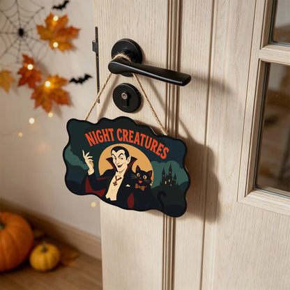 Paint by Numbers - Wooden Door Hanger | Night Creatures