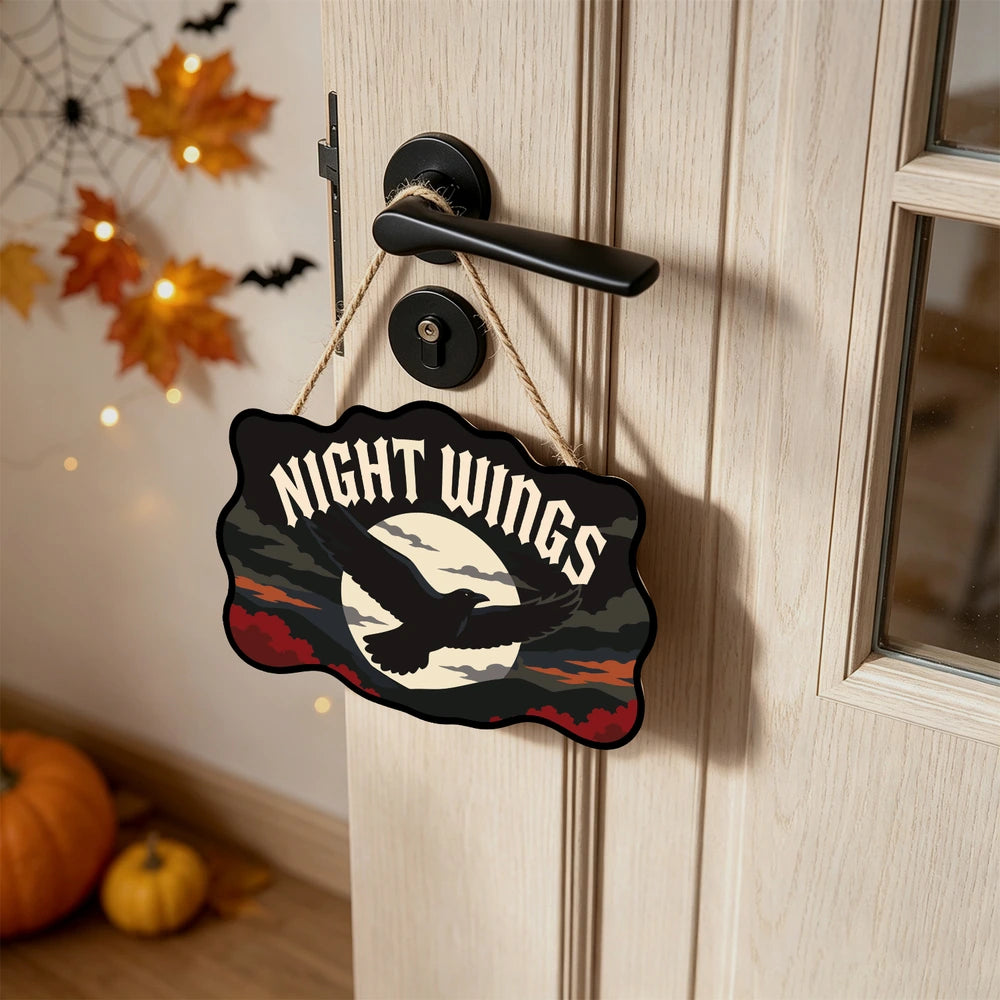 Paint by Numbers - Wooden Door Hanger | Night Wings