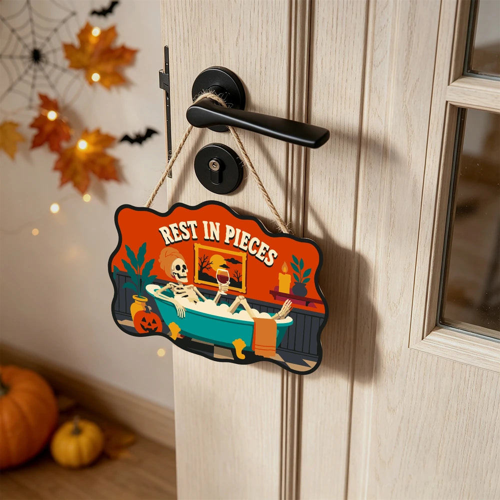 Paint by Numbers - Wooden Door Hanger | Rest in Pieces
