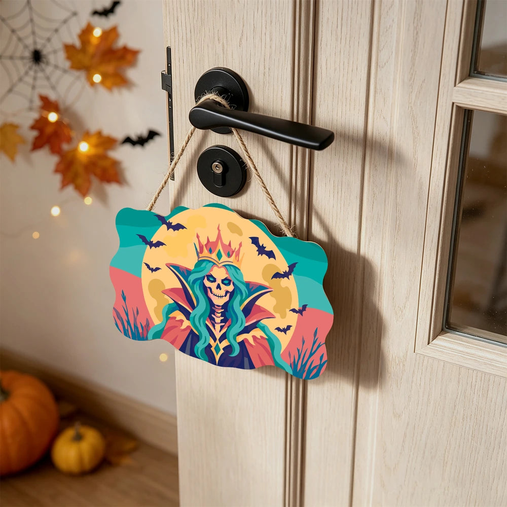 Paint by Numbers - Wooden Door Hanger | Skeleton Queen with a Crown