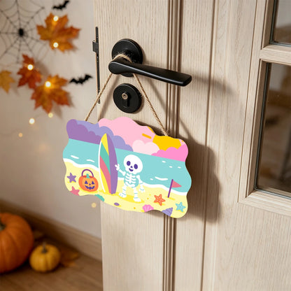 Paint by Numbers - Wooden Door Hanger | Skeleton at the Beach