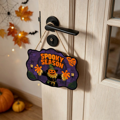 Paint by Numbers - Wooden Door Hanger | Spooky Season Pumpkin Scarecrow
