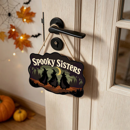 Paint by Numbers - Wooden Door Hanger | Spooky Sisters