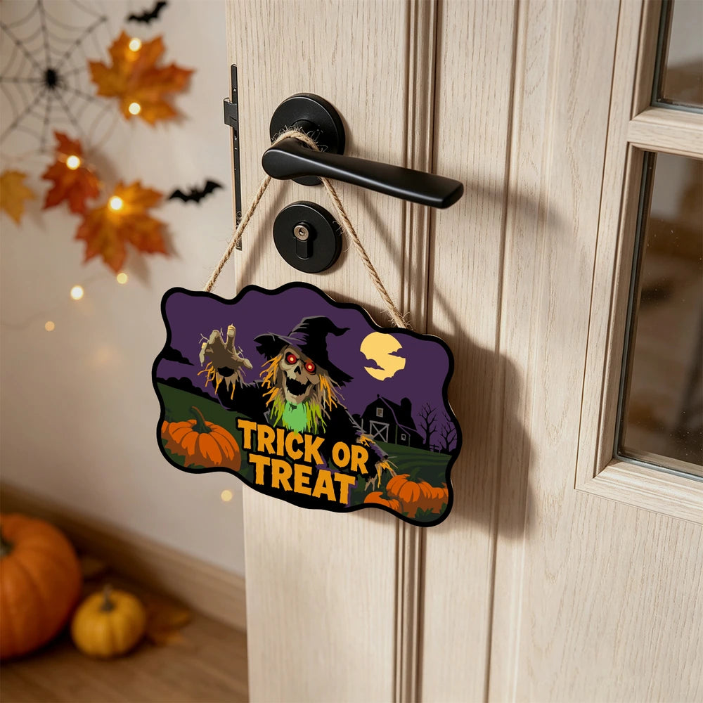 Paint by Numbers - Wooden Door Hanger | Trick or Treat Scarecrow