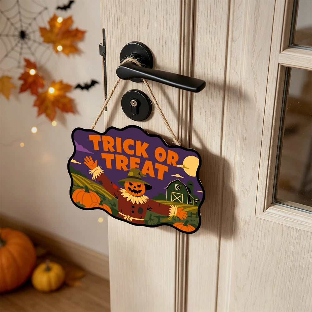 Paint by Numbers - Wooden Door Hanger | Trick or Treat Scarecrow at the Barn