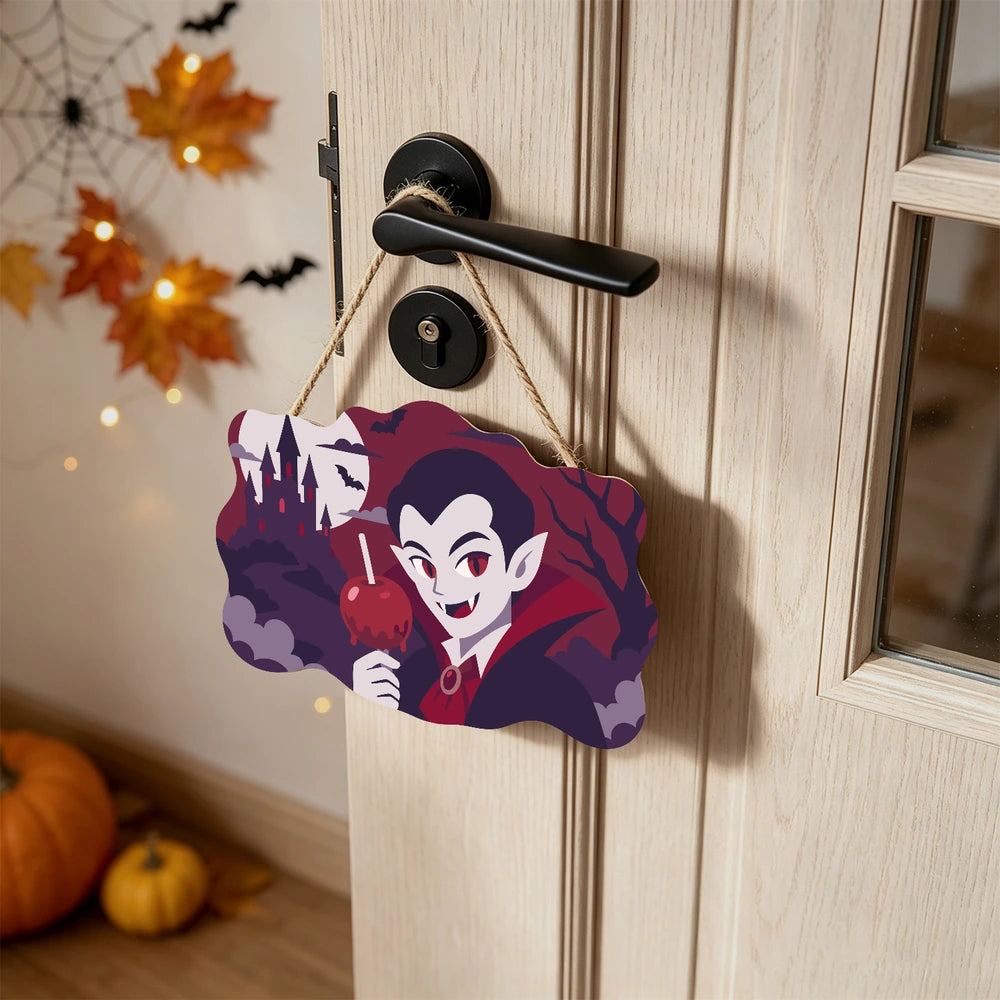 Paint by Numbers - Wooden Door Hanger | Vampire with a Candy Apple