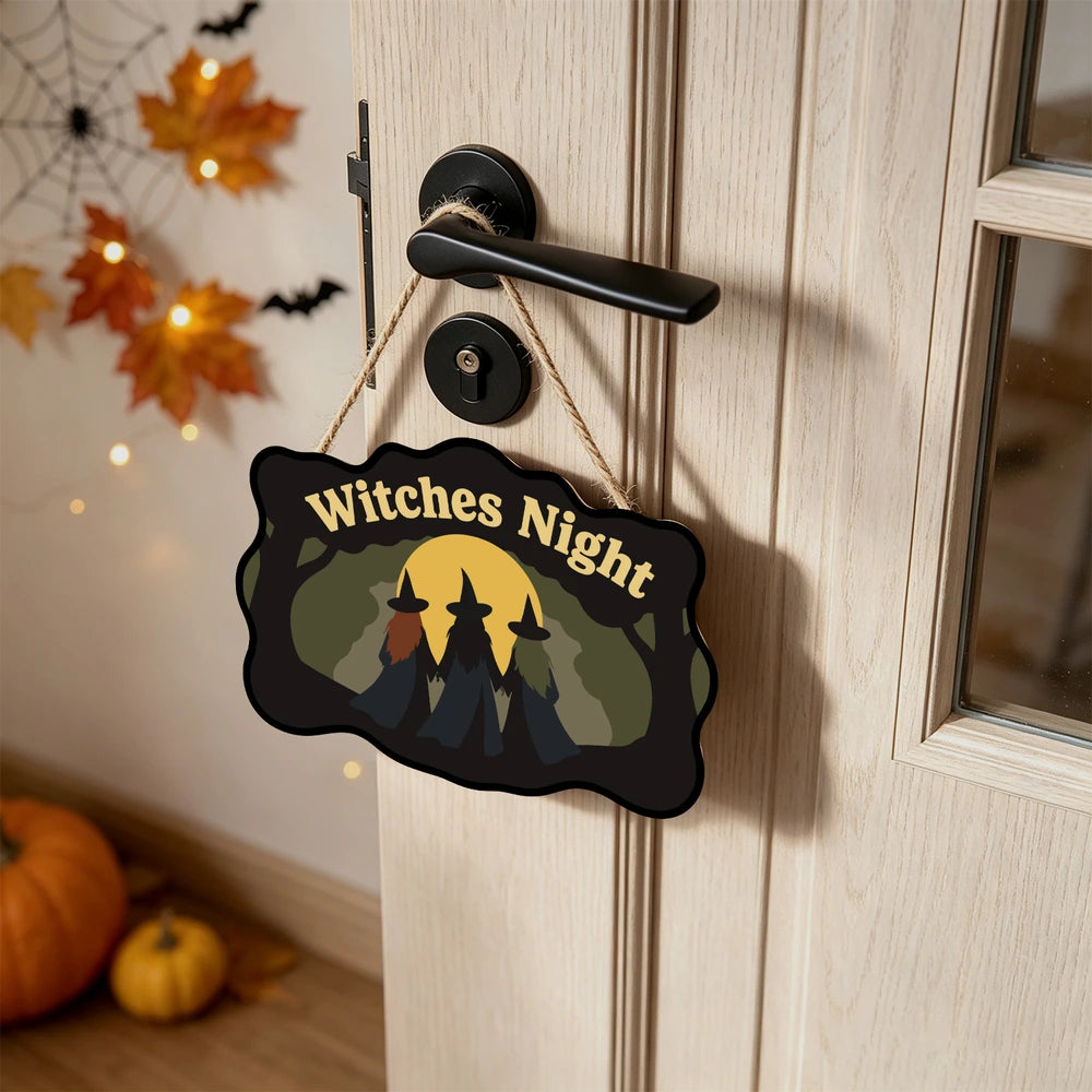 Paint by Numbers - Wooden Door Hanger | Witches Night