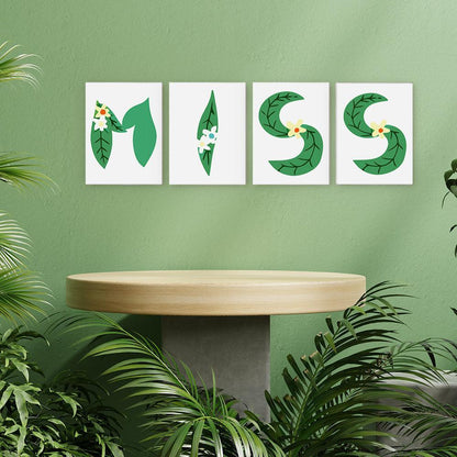 Paint by Numbers – Alphabet Painting Kit | A to Z Leafy Green Letters