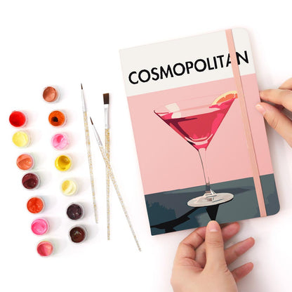 Paint by Numbers Hardcover Journal Notebook - Cosmopolitan Cocktail