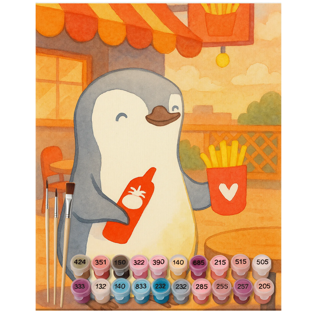 Paint by Numbers - penguin fries by Mr. & Mrs. Panda