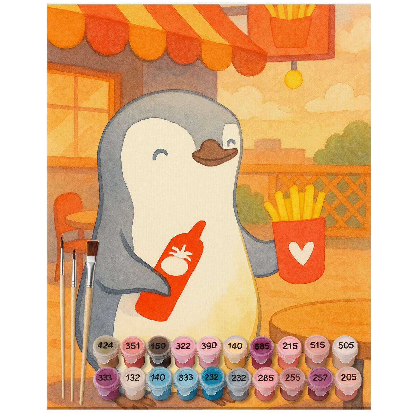 Paint by Numbers - penguin fries by Mr. & Mrs. Panda