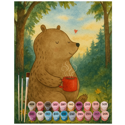 Paint by Numbers - Bear Coffee by Mr. & Mrs. Panda
