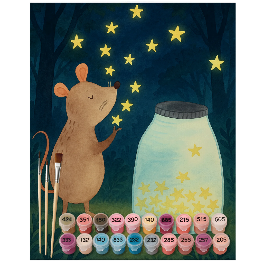 Paint by Numbers - Mouse and stars by Mr. & Mrs. Panda