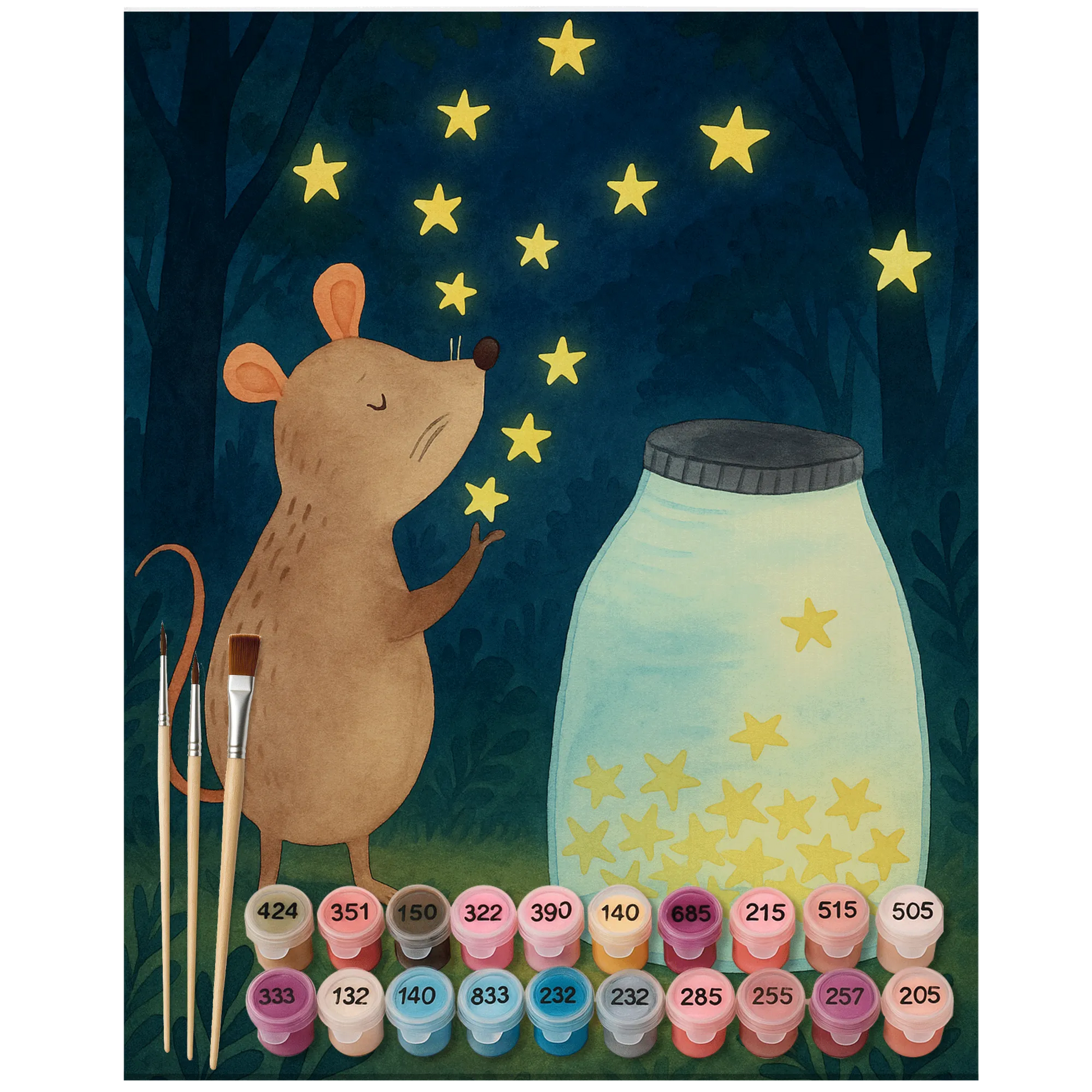 Paint by Numbers - Mouse and stars by Mr. & Mrs. Panda