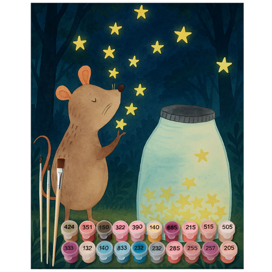 Paint by Numbers - Mouse and stars by Mr. & Mrs. Panda
