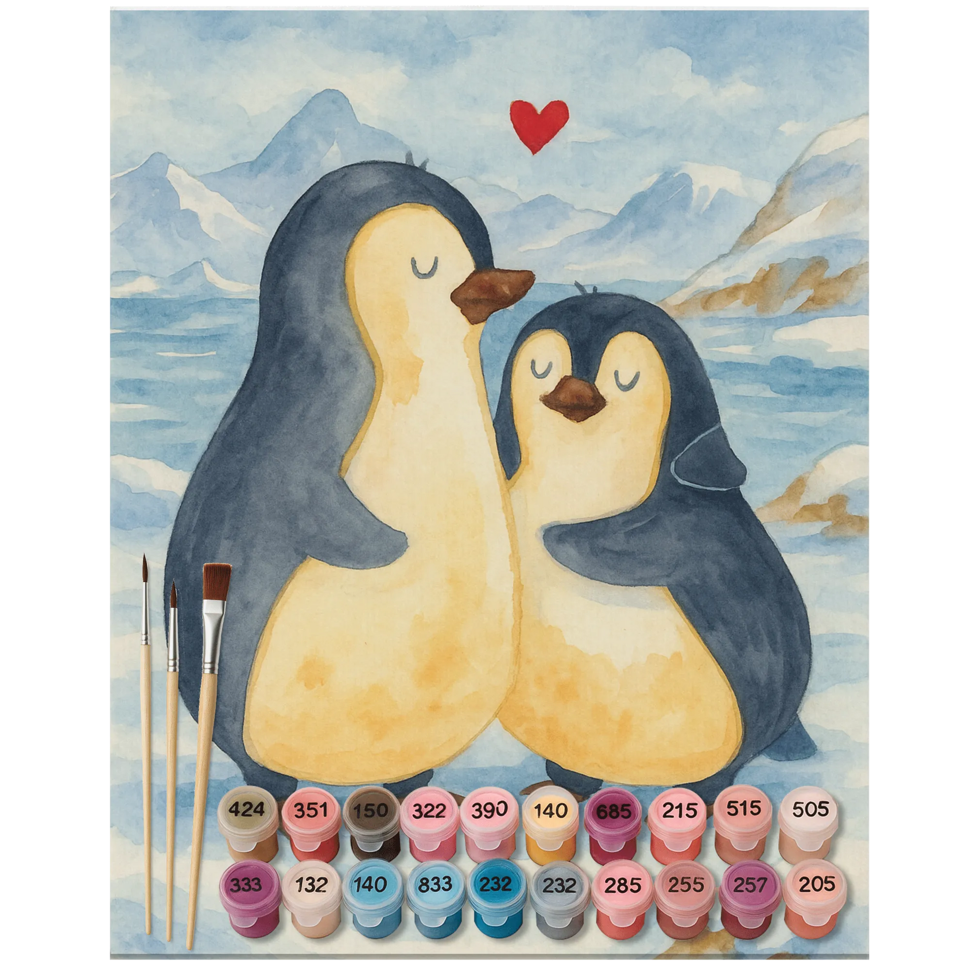 Paint by Numbers - penguin hugging by Mr. & Mrs. Panda