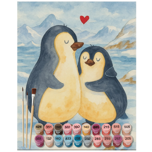 Paint by Numbers - penguin hugging by Mr. & Mrs. Panda