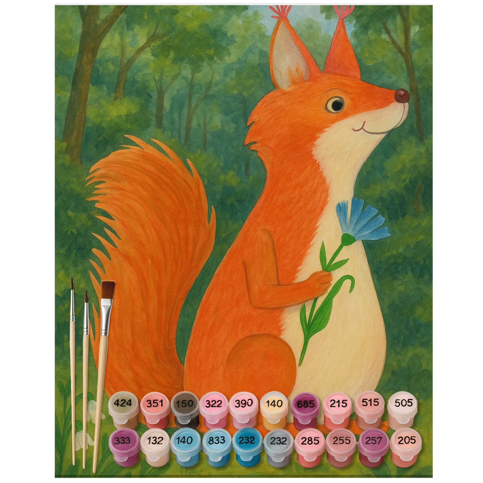 Paint by Numbers - Squirrel and flower by Mr. & Mrs. Panda