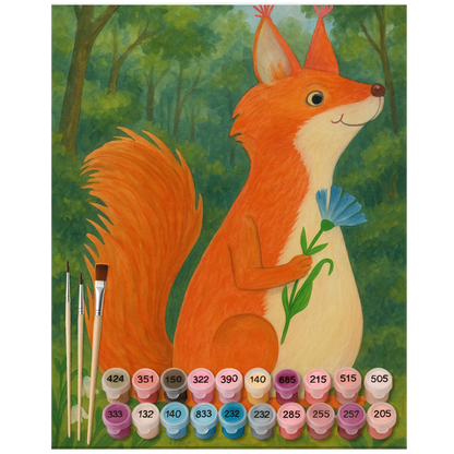 Paint by Numbers - Squirrel and flower by Mr. & Mrs. Panda