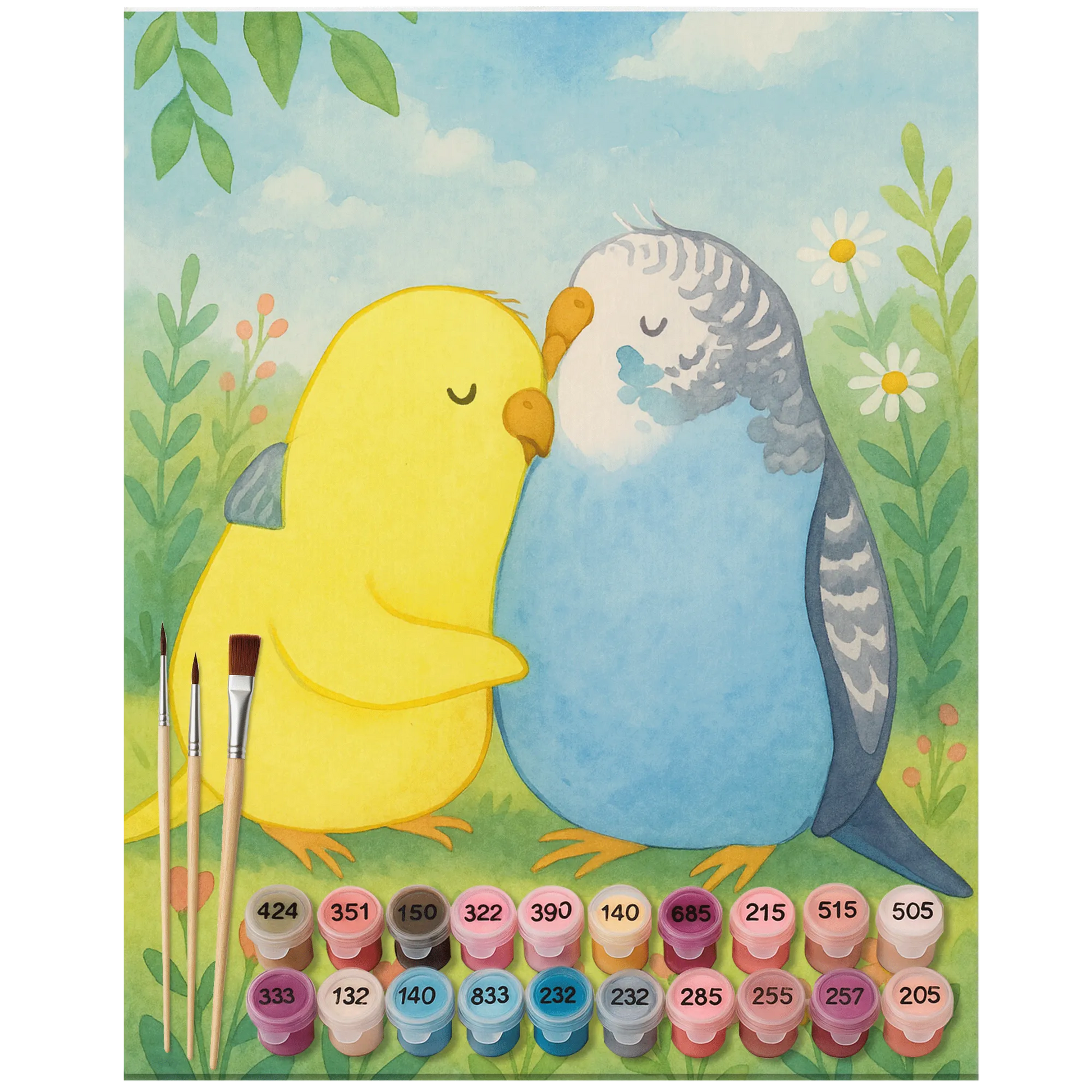 Paint by Numbers - Parakeets in love by Mr. & Mrs. Panda