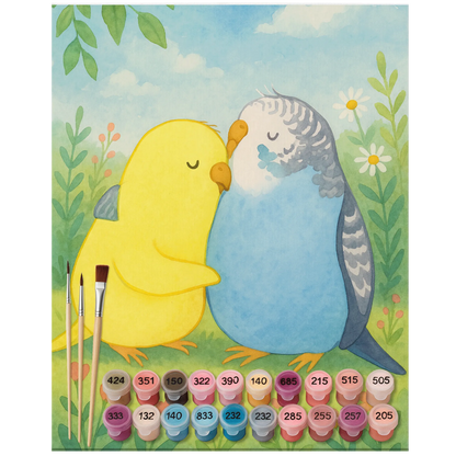 Paint by Numbers - Parakeets in love by Mr. & Mrs. Panda