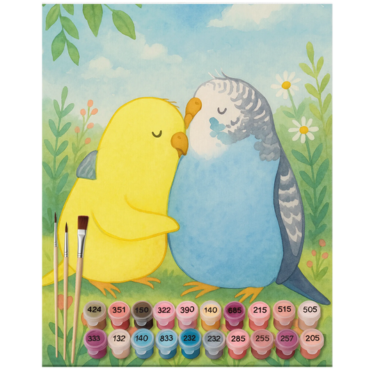 Paint by Numbers - Parakeets in love by Mr. & Mrs. Panda