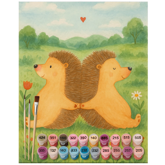 Paint by Numbers - Hedgehogs holding hands by Mr. & Mrs. Panda