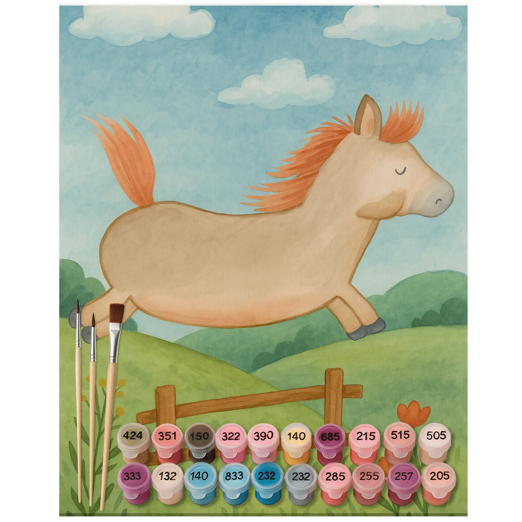 Paint by Numbers - Horse jumps by Mr. & Mrs. Panda