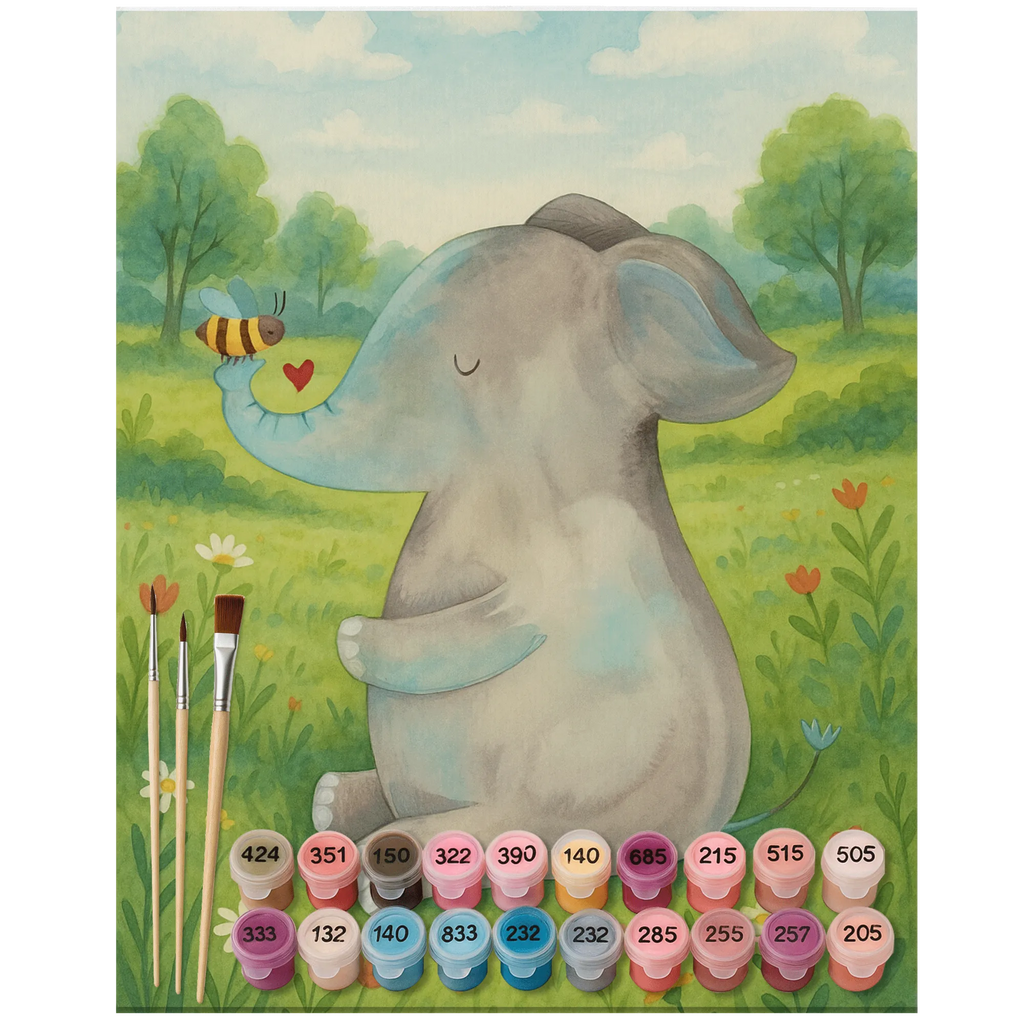 Paint by Numbers - Elephant & Bee by Mr. & Mrs. Panda