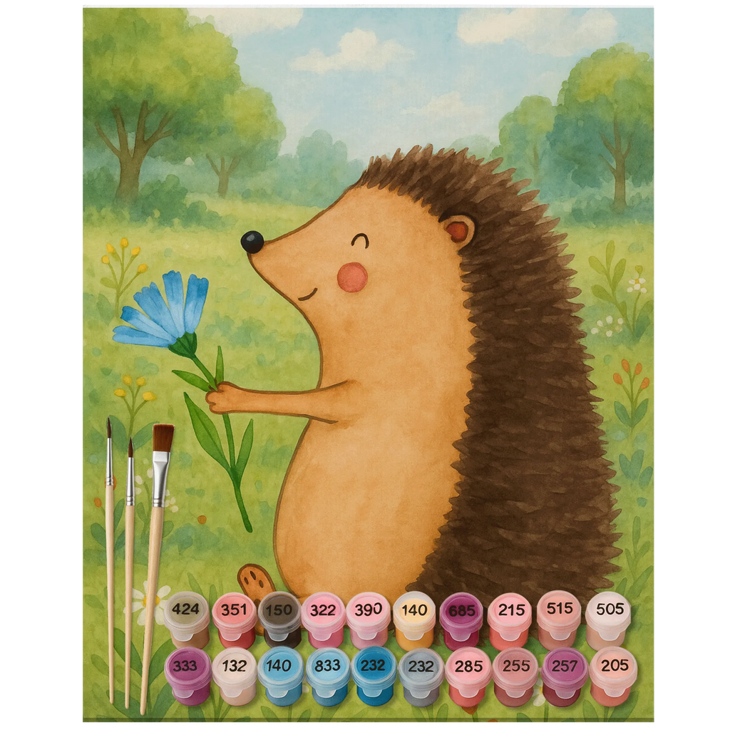 Paint by Numbers - Hedgehog with flower by Mr. & Mrs. Panda