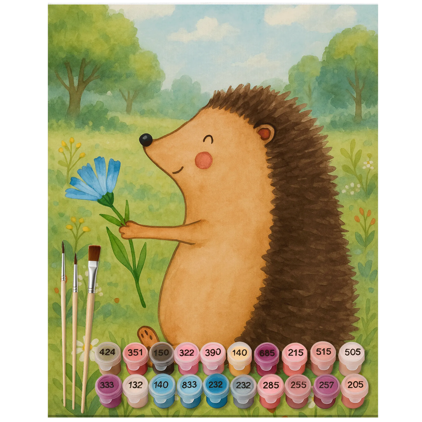Paint by Numbers - Hedgehog with flower by Mr. & Mrs. Panda