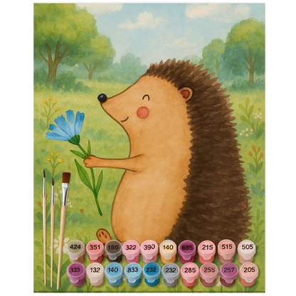 Paint by Numbers - Hedgehog with flower by Mr. & Mrs. Panda