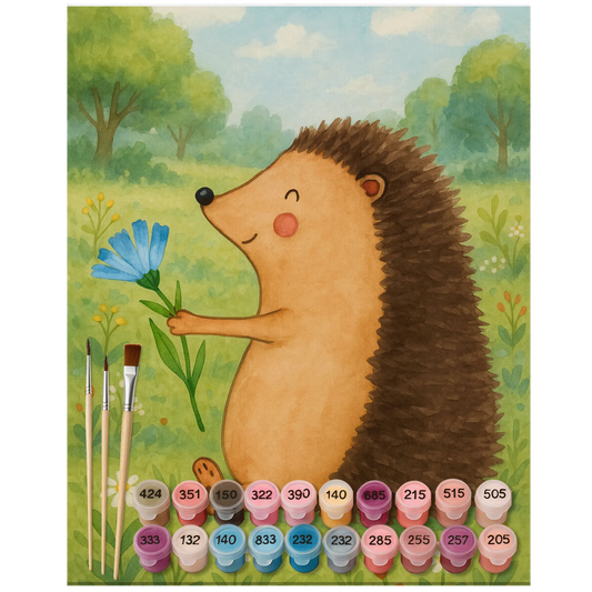 Paint by Numbers - Hedgehog with flower by Mr. & Mrs. Panda