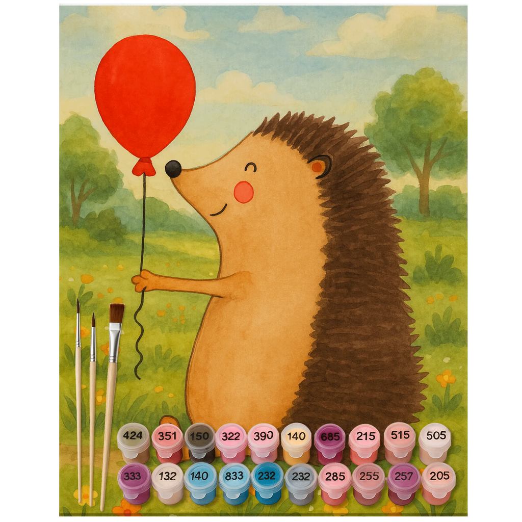Paint by Numbers - Hedgehog with balloon by Mr. & Mrs. Panda