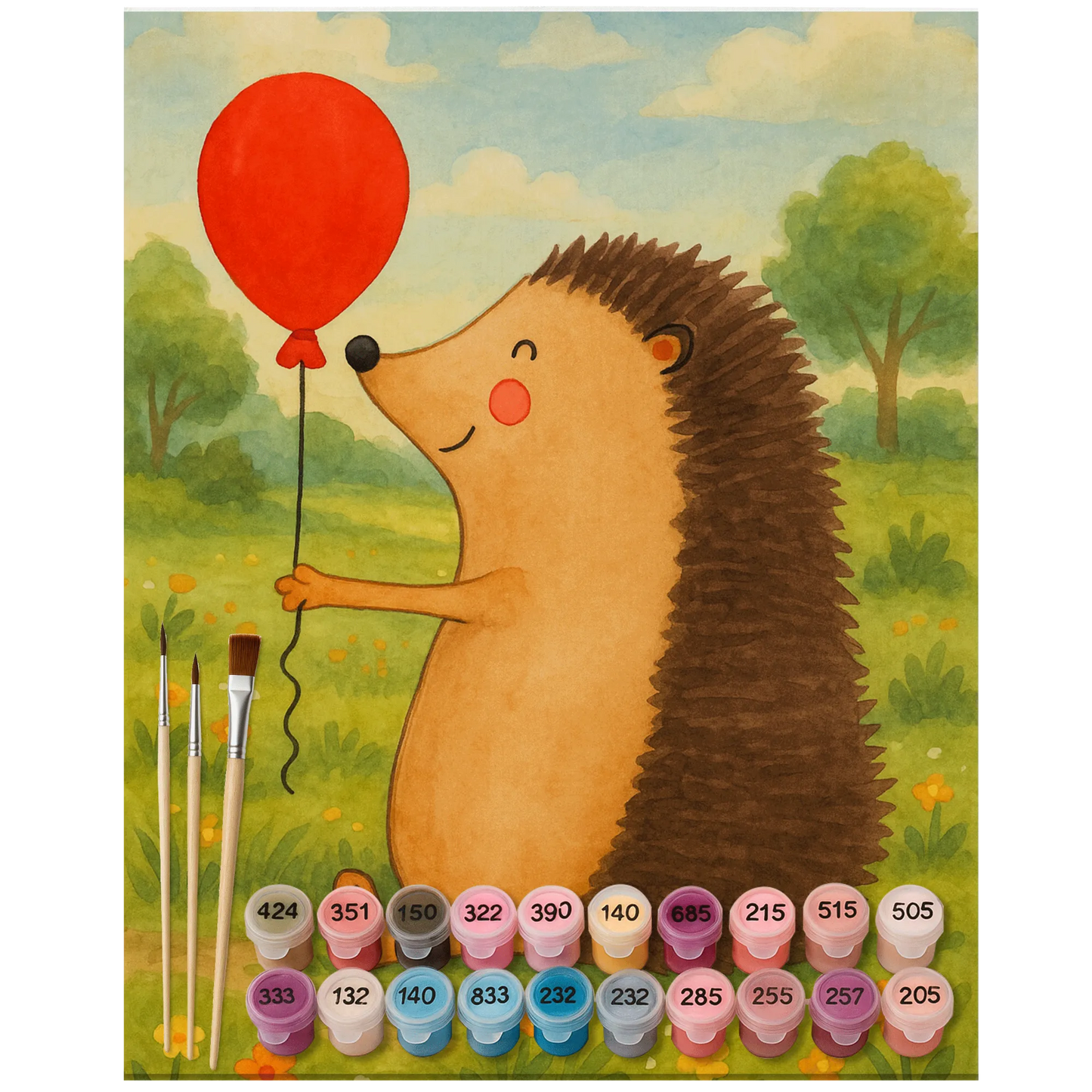 Paint by Numbers - Hedgehog with balloon by Mr. & Mrs. Panda