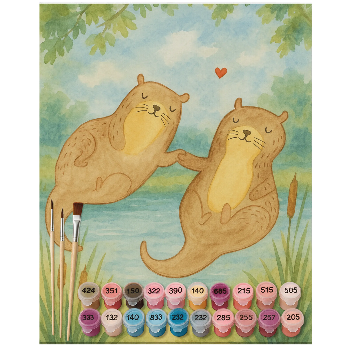 
Paint by Numbers - Otters holding hands by Mr. & Mrs. Panda
