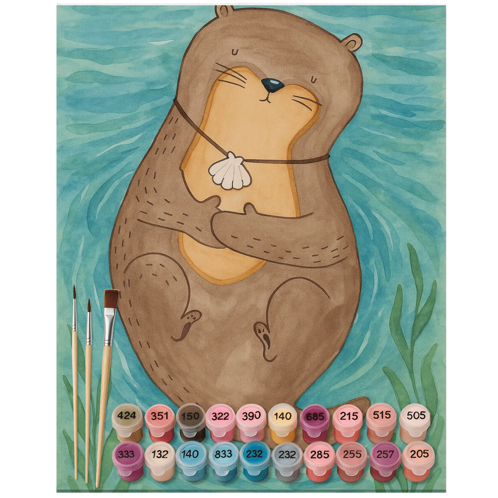 Paint by Numbers - Otter with seashell necklace by Mr. & Mrs. Panda