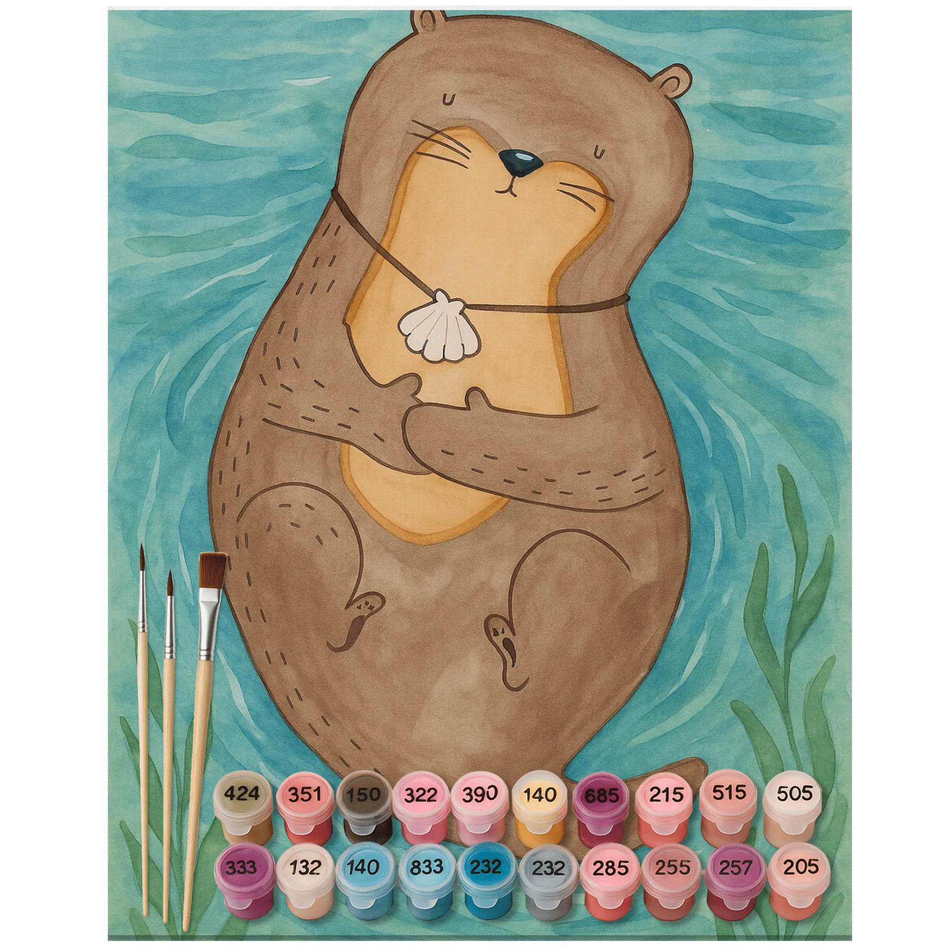 Paint by Numbers - Otter with seashell necklace by Mr. & Mrs. Panda