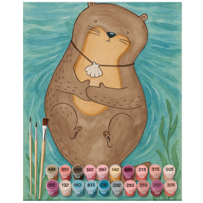 Paint by Numbers - Otter with seashell necklace by Mr. & Mrs. Panda