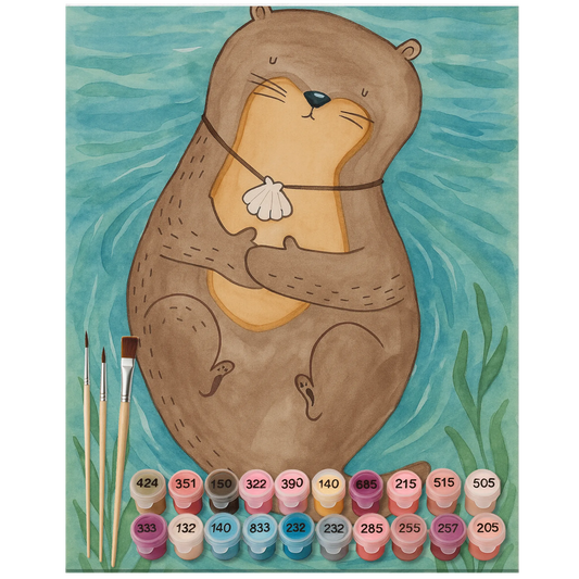 Paint by Numbers - Otter with seashell necklace by Mr. & Mrs. Panda