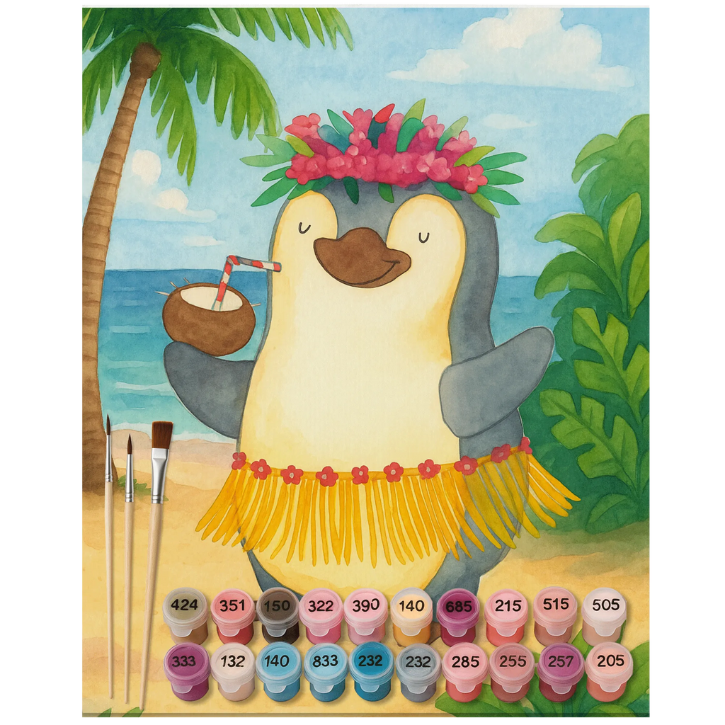 Paint by Numbers - Penguin coconut by Mr. & Mrs. Panda