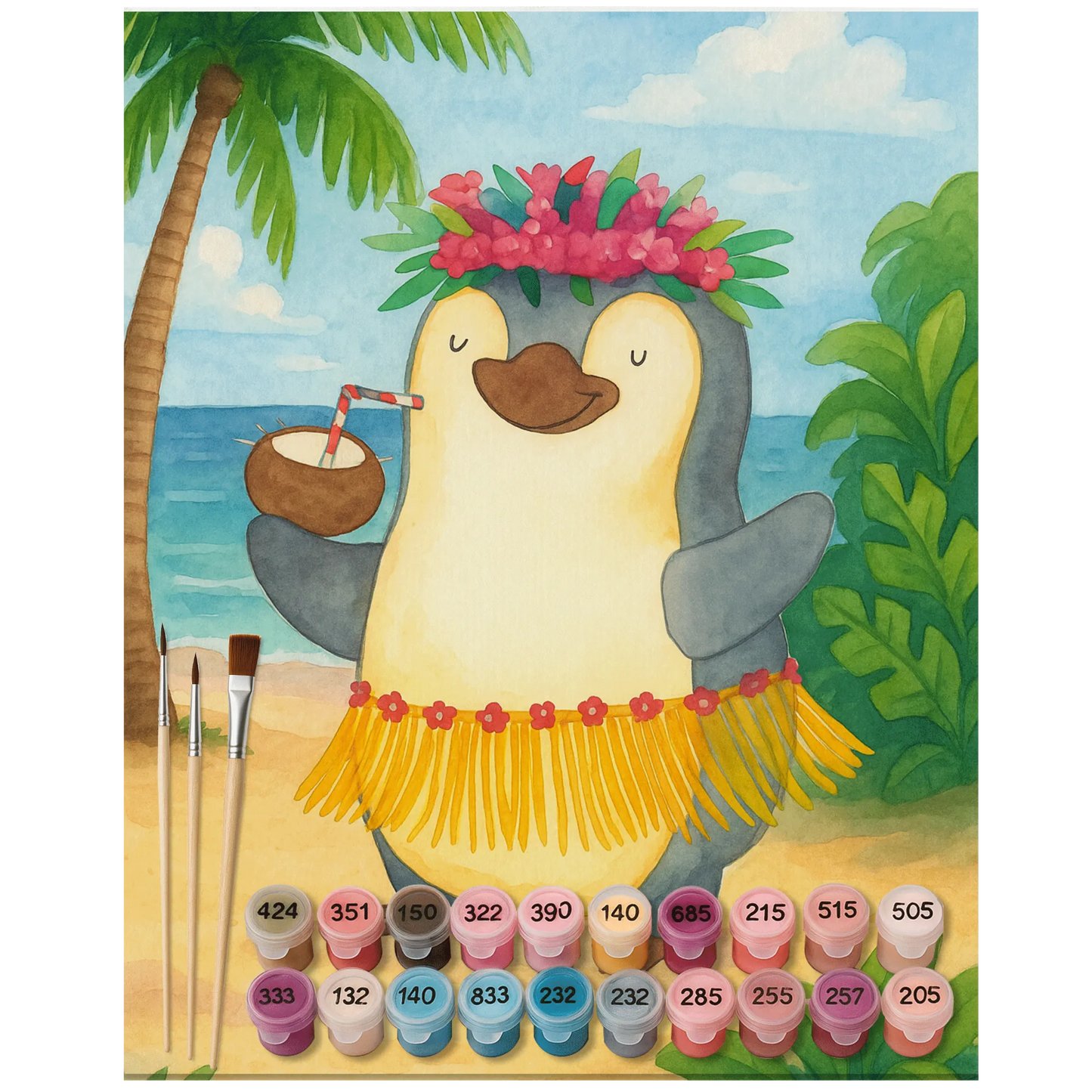 Paint by Numbers - Penguin coconut by Mr. & Mrs. Panda