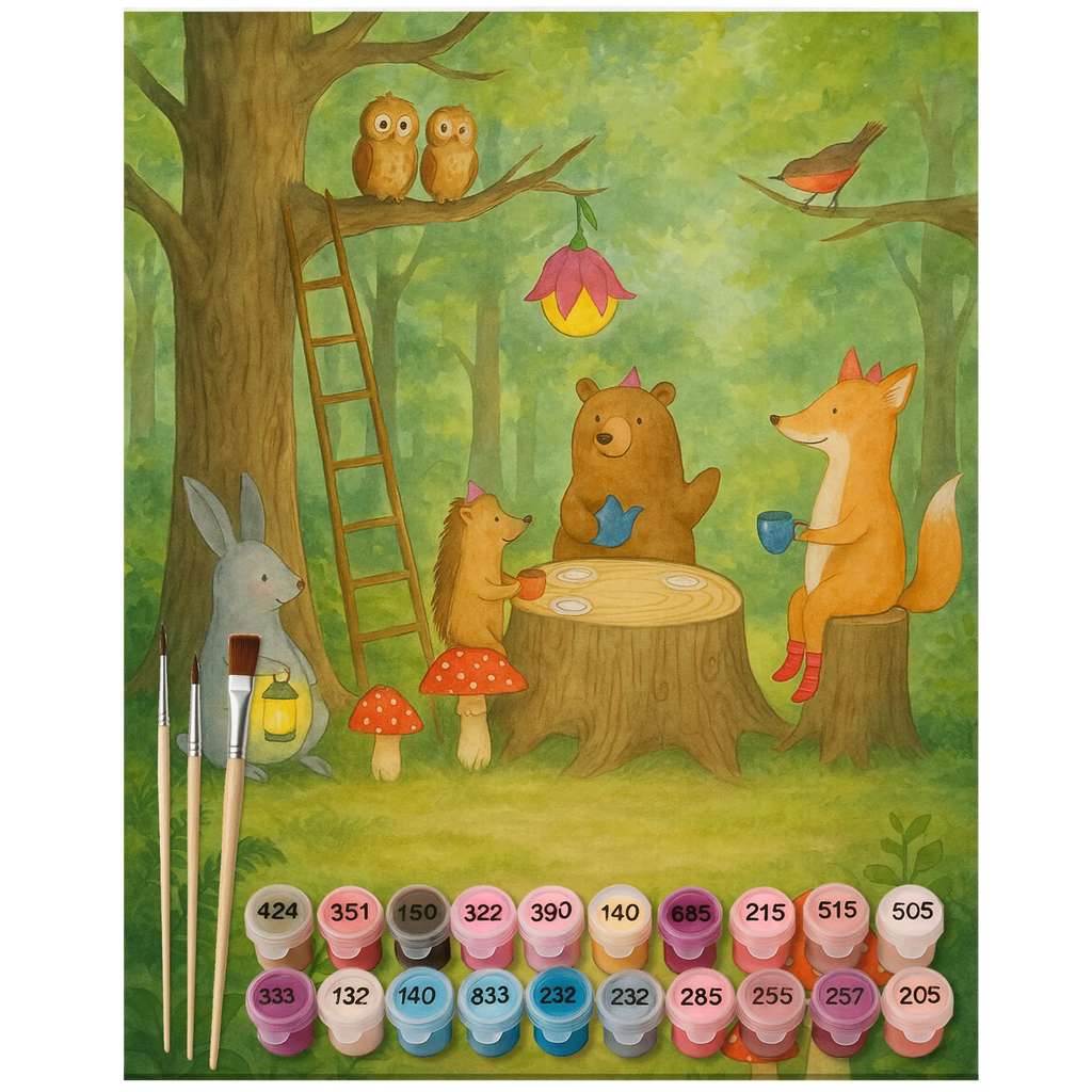 Paint by Numbers - Forest animals picnic by Mr. & Mrs. Panda