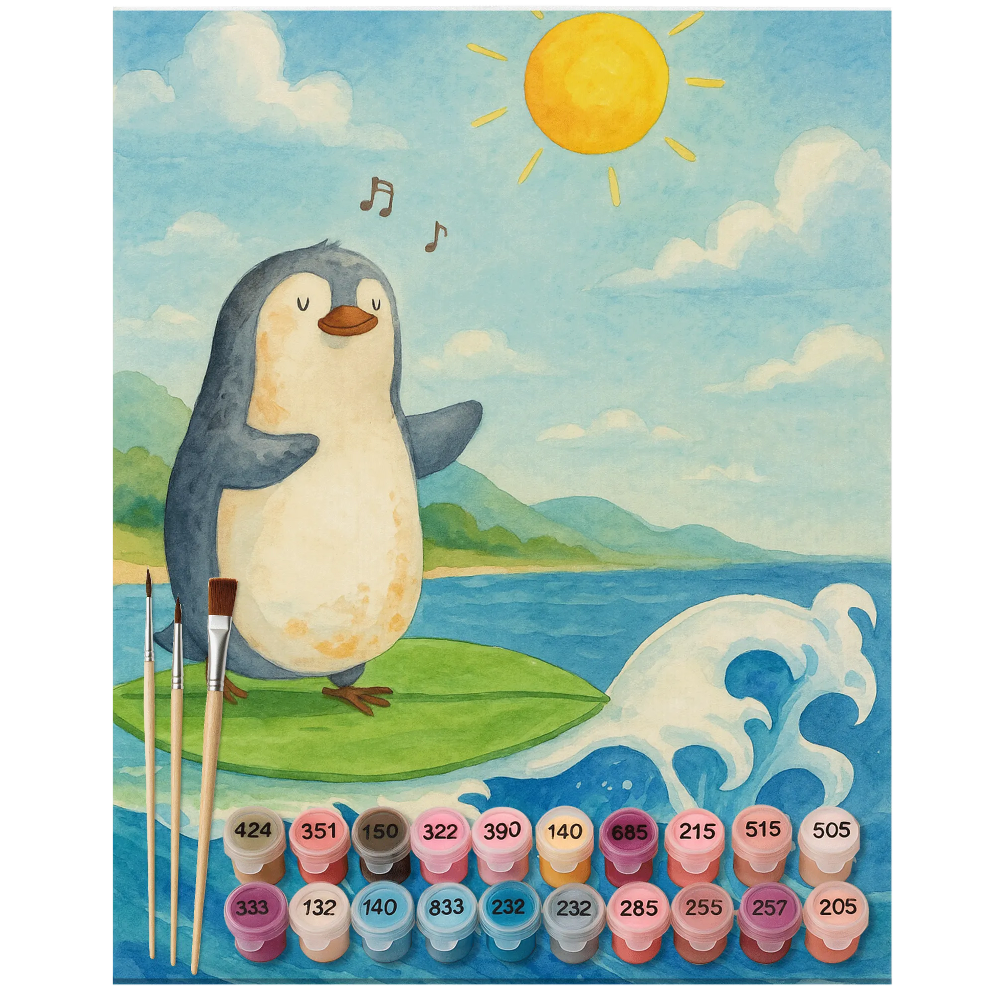Paint by Numbers - Penguin Surfer by Mr. & Mrs. Panda